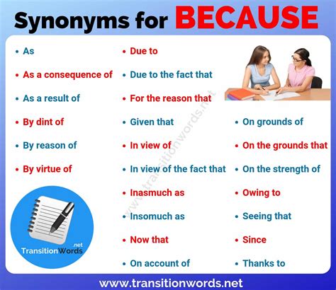words to replace because.